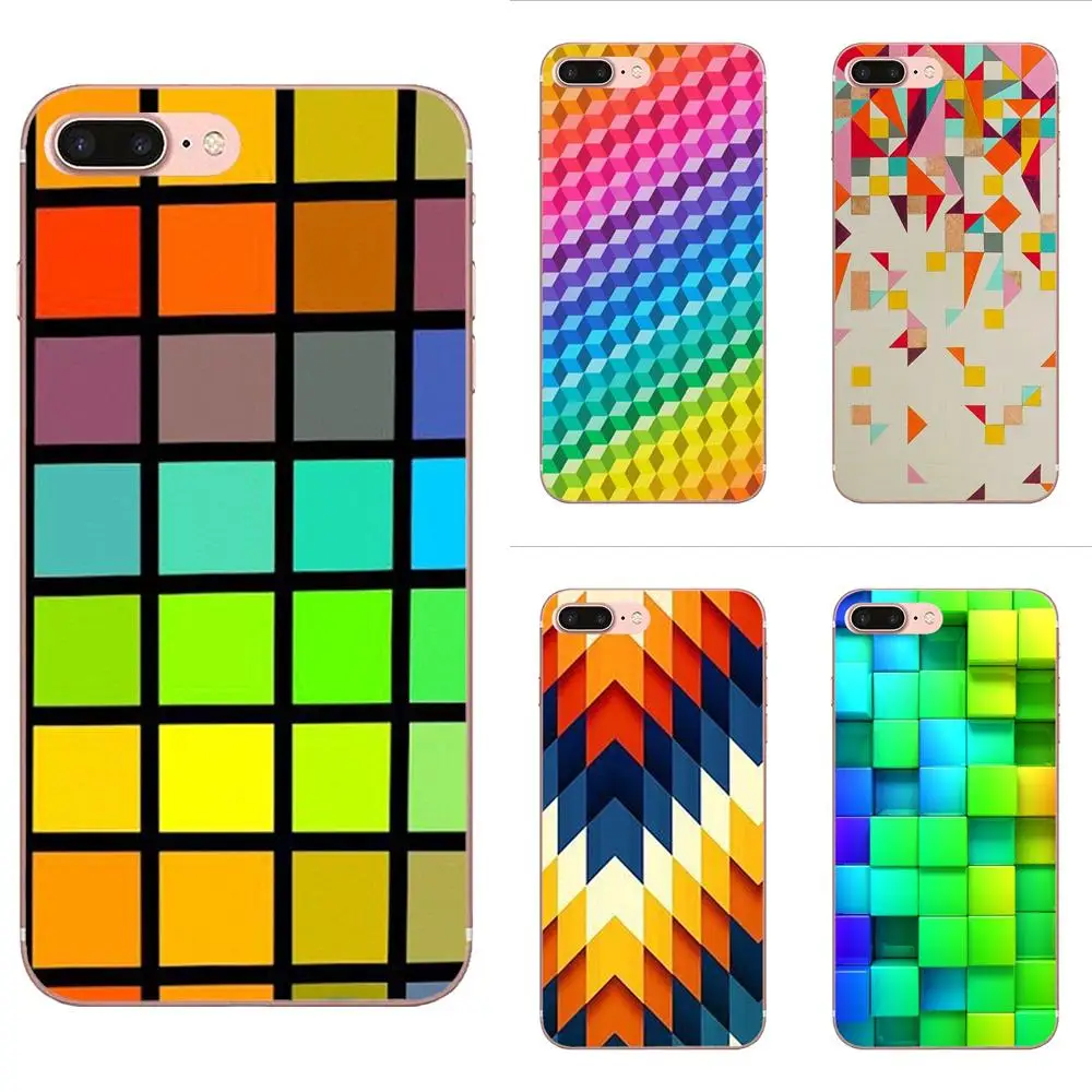 For Samsung Galaxy Note 5 8 9 S3 S4 S5 S6 S7 S8 S9 S10 mini Edge Plus Lite Soft Phone Blocks Rainbow 3d Graphics | Мобильные