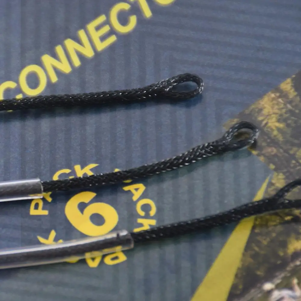 6 шт. SF Черный Плетеный лидер петель разъем тончайшая Рыбалка лососевая форель 30lb