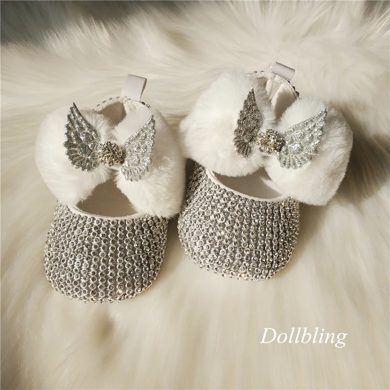 Набор повязок на голову для маленьких девочек bling Стразы обувь первых шагов
