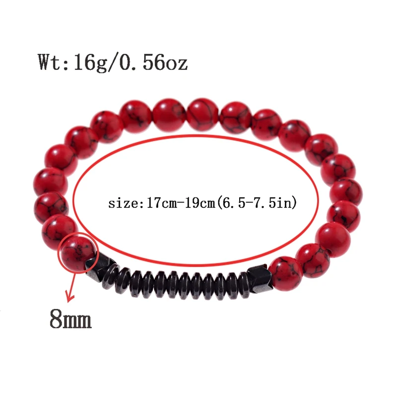 Женский ретро браслет с красным камнем тибетский гематит Мужские Винтажные