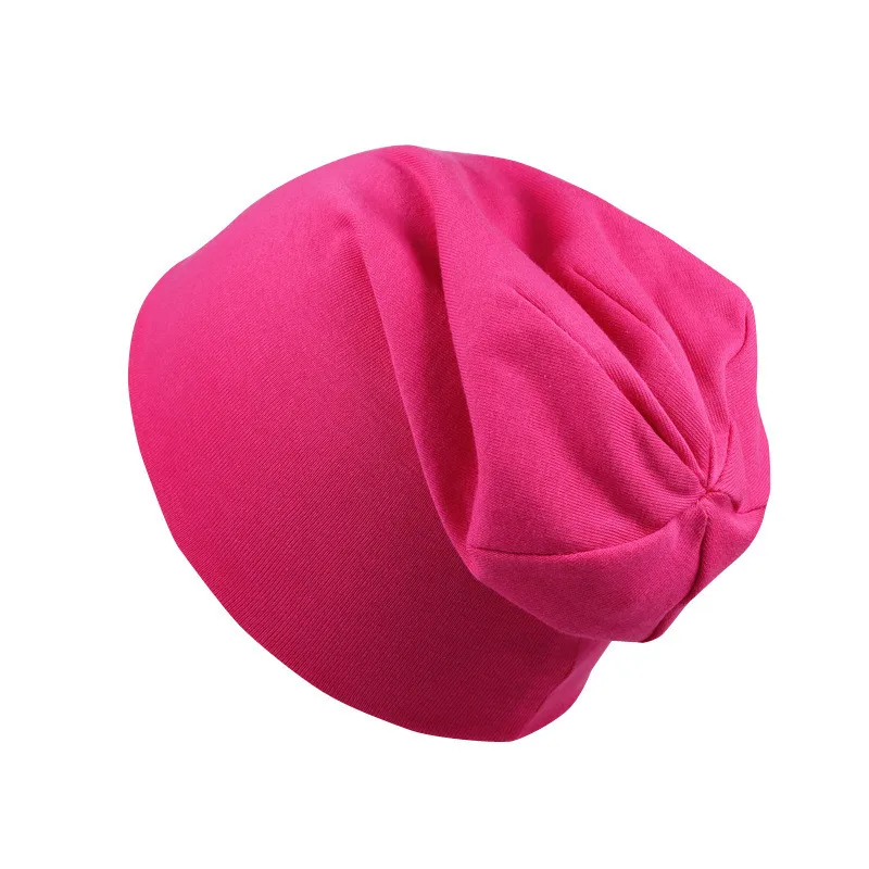 rose red baby hat Новинка года, осенняя шапка для детей, уличная танцевальная шапка в стиле хип-хоп, зимние теплые шапки, шарф для мальчиков и девочек, однотонные детские шапки - Цвет: rose red baby hat