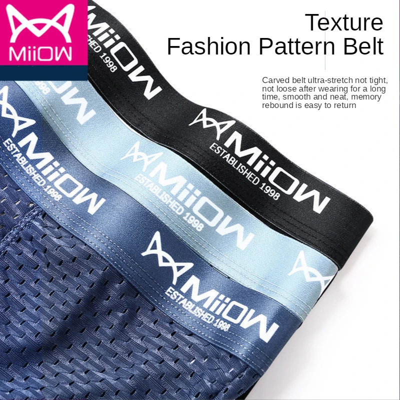 

Genuine miow graphene antibacterial men's underwear men's ice mesh boxer summer breathable men's boxer
