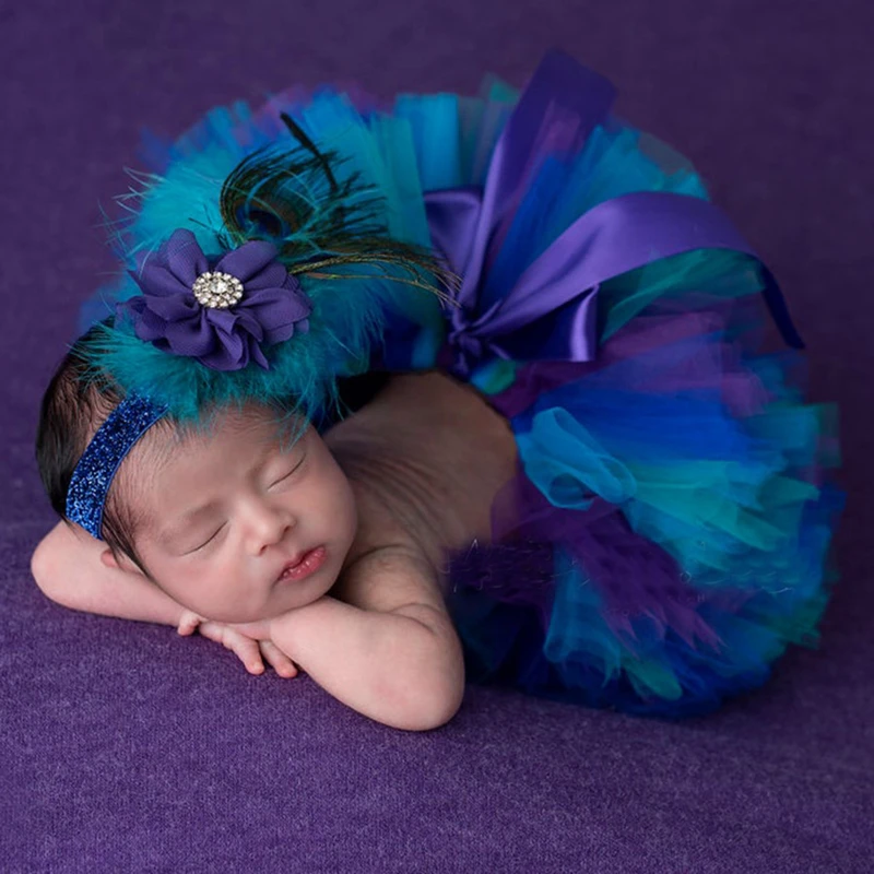 Newborn Photography Clothing Headband+Tutu Skirt 2Pcs/set Studio Baby Photo Props Accessories Infant Photography Babies Skirts