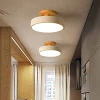 nordic round led aisle light simple modern creative wooden porch staircase balcony home childrens room ceiling lamp