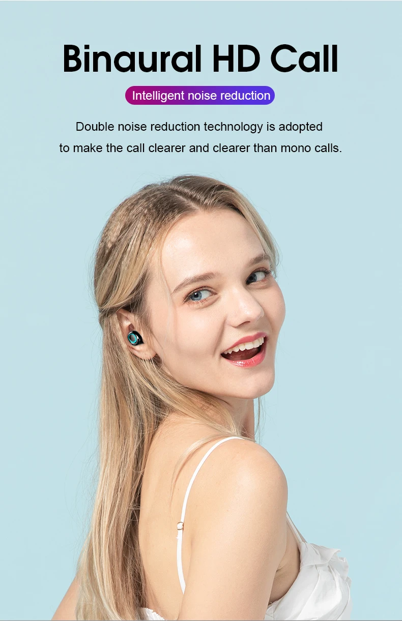 Беспроводные наушники Bluetooth 5,0 TWS, светодиодный внешний аккумулятор 2200 мАч, спортивные водонепроницаемые наушники с микрофоном, беспроводные bluetooth-гарнитуры