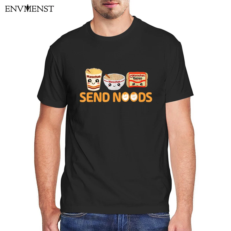 Camiseta con estampado de Noods para hombre y mujer, camisa de manga corta con estampado de comida divertida, Ramen y fideos, ropa informal, 100 algodón
