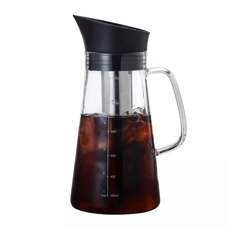 

Best Glass Coffee Maker Hot & Cold Dual-Function Coffee Maker Cold Extract Ice Brewed Water Bottle Non-Rust Filter Coffee Pot