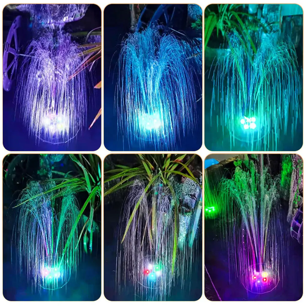 

Brand New Solar Fountain Garden Backyard Fountain Pump 5 LED Lights Smooth Flow Outdoor Decoration