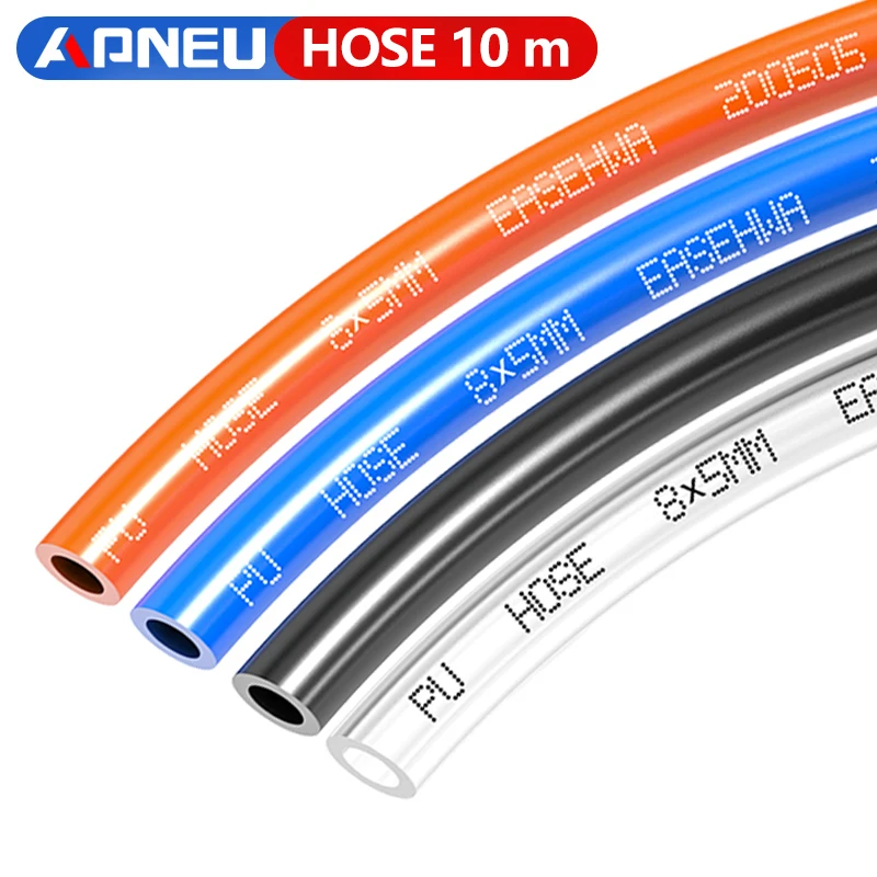 

10M Air Tubing Pneumatic Pipe Hose for compressor Tube Hose ID 8mmx5mm 6mm x 4mm 2.5mm 12x8mm Transparent Blue Red PU Air Gas pu