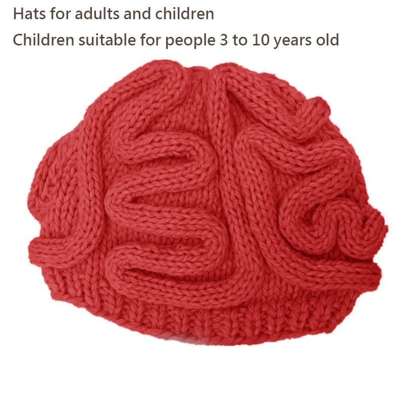 Пародия ужасов головной убор ручной работы вязаная шапка мозги вязки забавная и