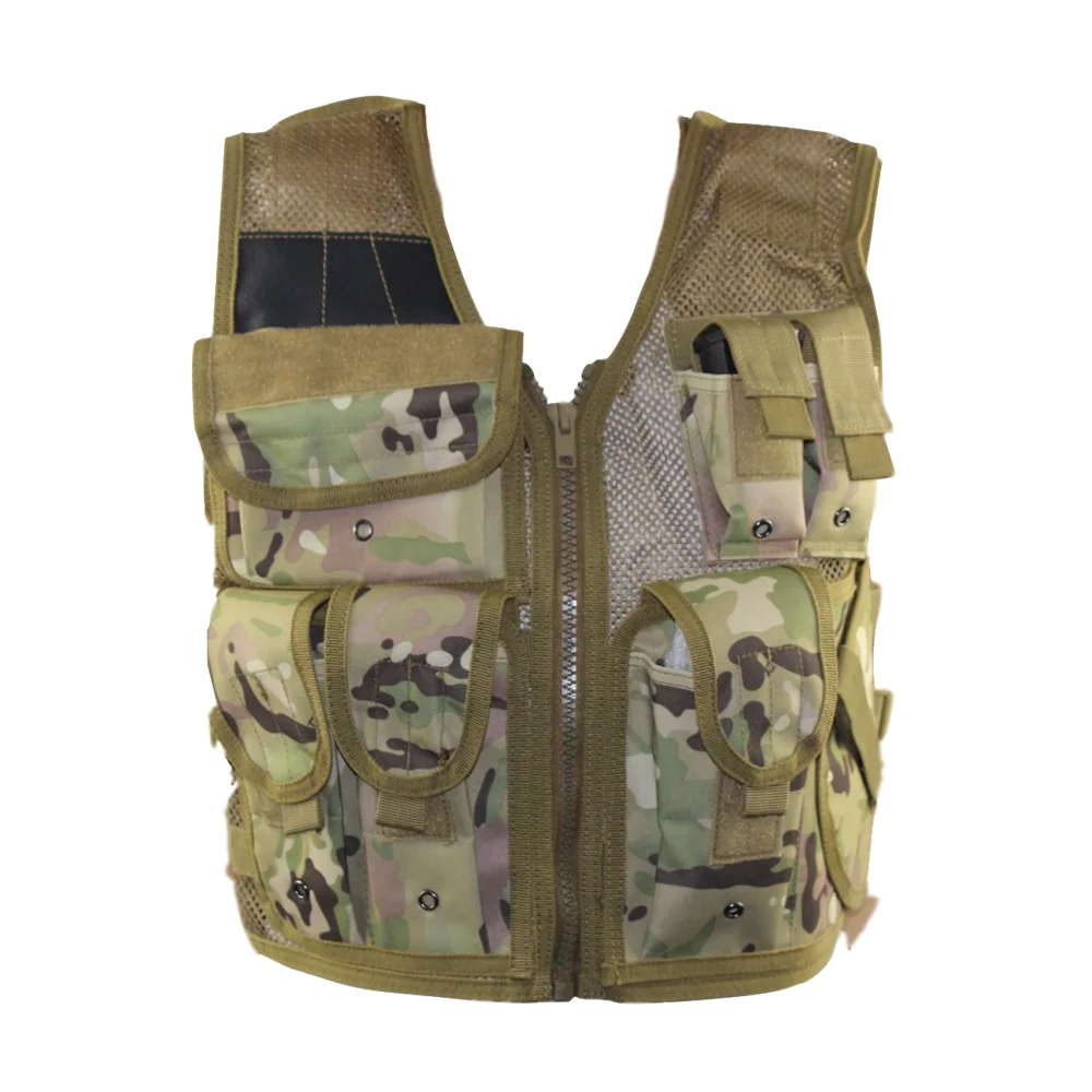 Тактический военный Molle сетчатый жилет Многофункциональный Открытый регулируемый камуфляж черный Быстросохнущий рыболовный жилет охотничья куртка одежда