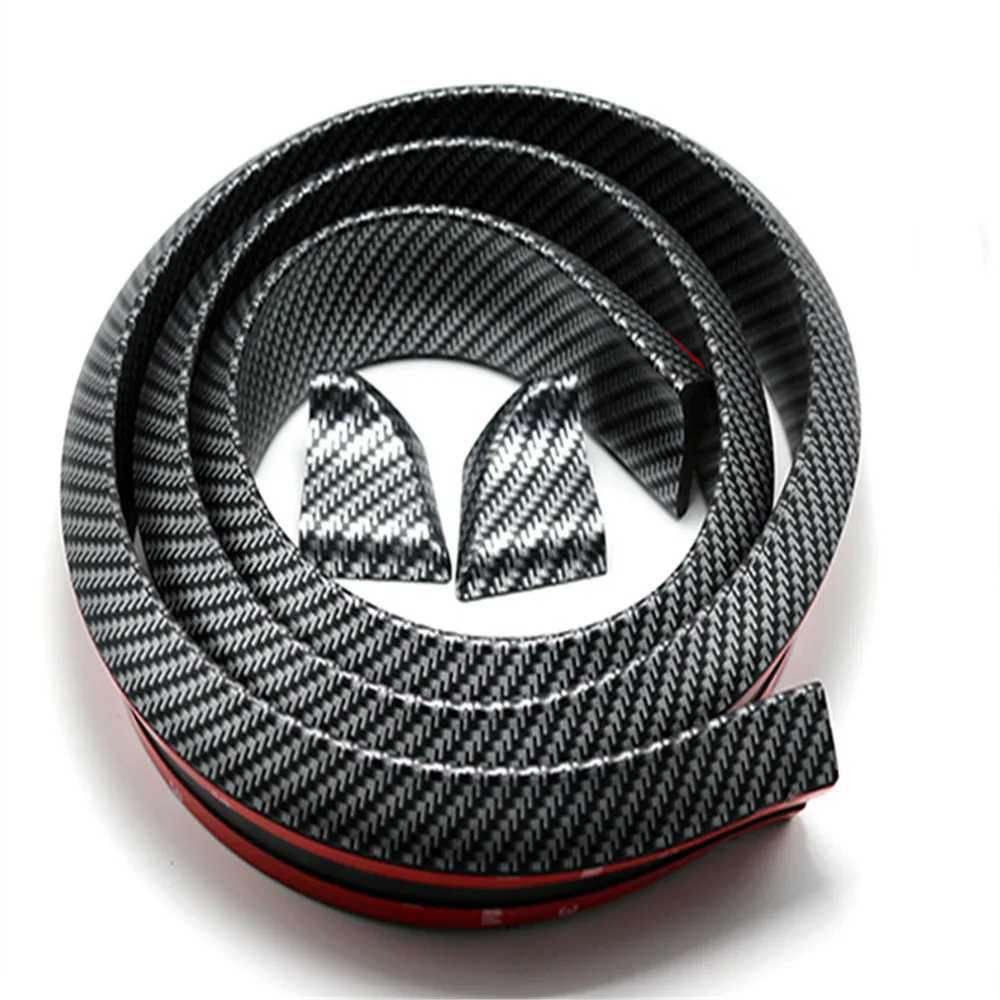 Резиновая Мягкая черная полоса для бампера из углеродного волокна комплект губ