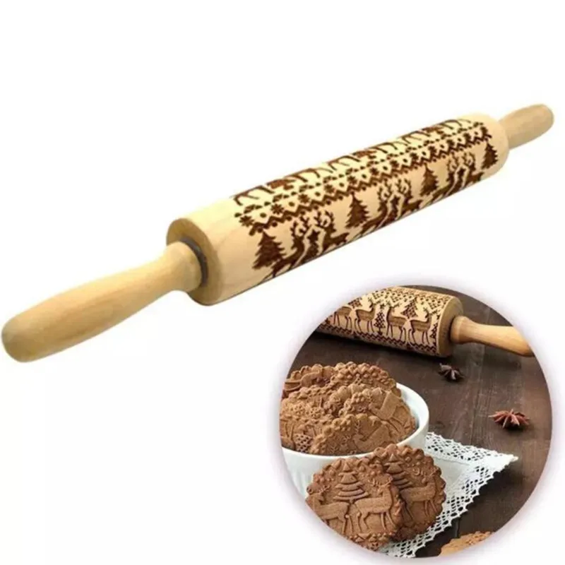 Кухонные инструменты аксессуары деревянная Скалка текстурированный ролик для