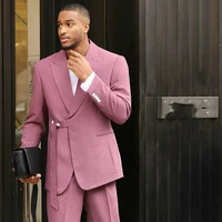 new designer mens suit with belt prom slim fit tuxedo suits wedding groomsmen blazer 2 pieces jacketpants costume homme