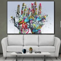 street graffiti art hands canvas painting posters and prints popular wall art picture for living room home cuadros decoration