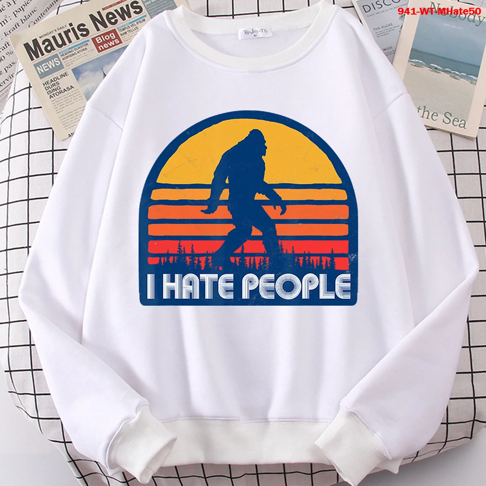 

Толстовка Оверсайз с принтом I HATE PEOPLE, худи, новинка 2021, худи в стиле Харадзюку, повседневные Модные свободные винтажные свитера в стиле ретр...