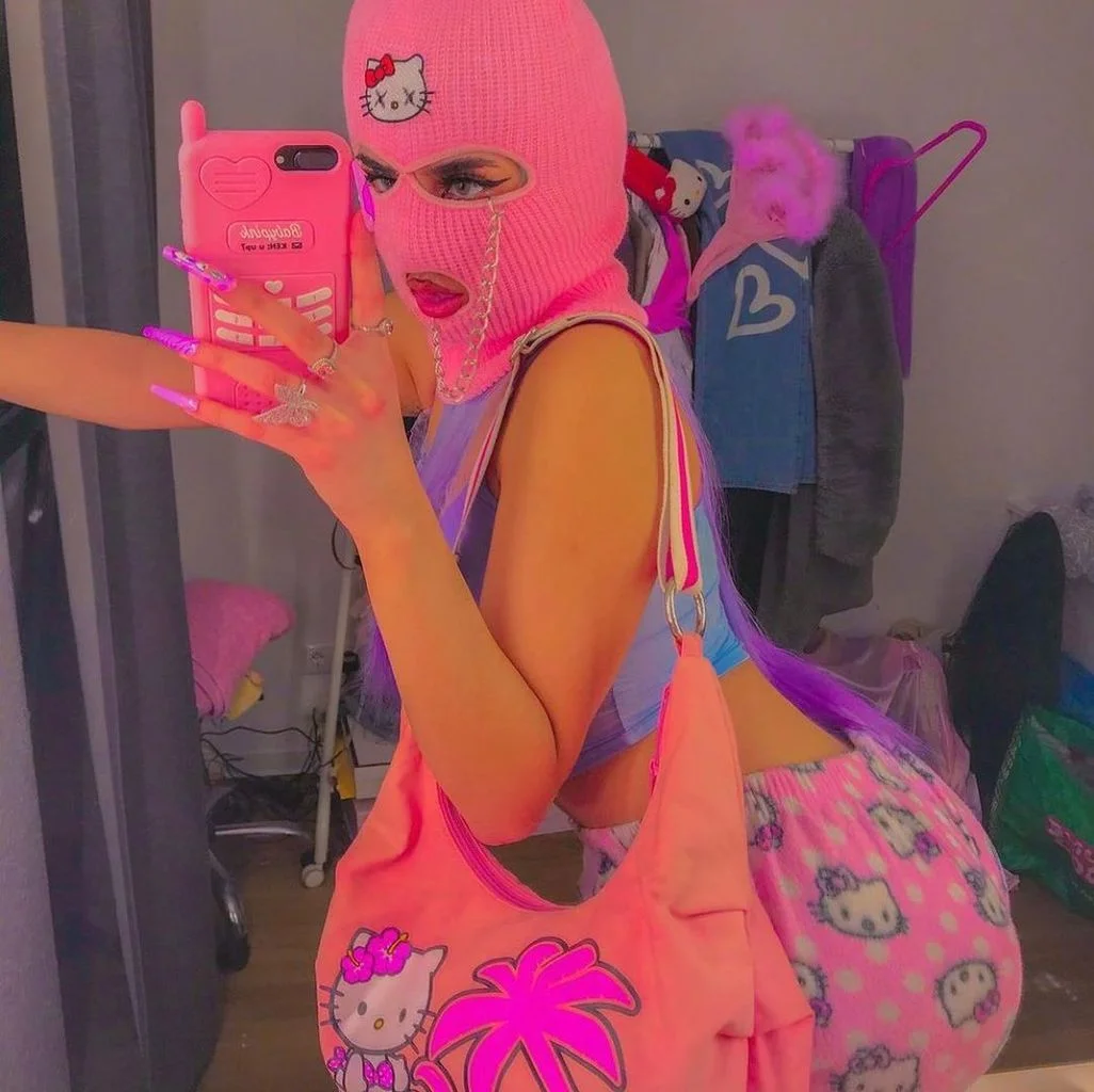 Балаклава маска шляпа Зимняя неоновая зеленая Женская для вечерние НКИ лыж