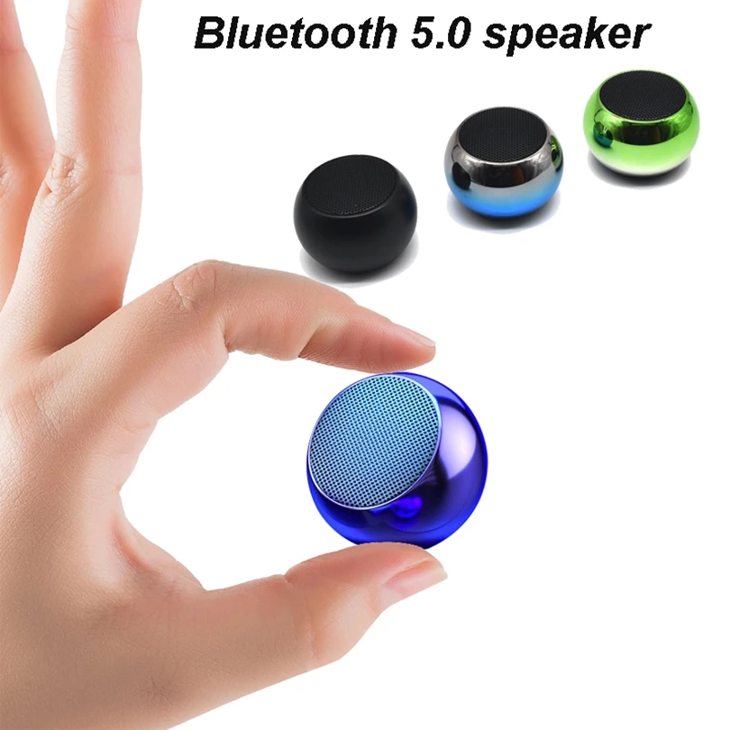 

TWS Portable Mini Bluetooth 5.0 Wireless BT Speaker 9D Surround Loudspeaker Pellet Sound Box Aluminium Alloy Shell Voice Box