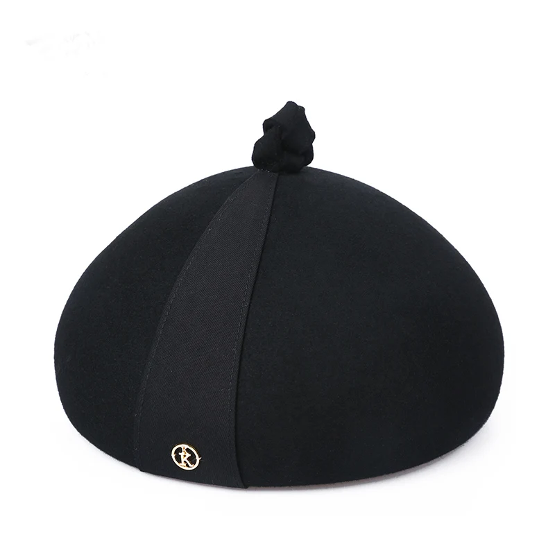 Black Sedancasesa, новинка, Осень-зима, женская шапка, для художника, шерсть, береты, шапка с австралийской шерстью, береты, шапка FW275016 - Цвет: Black