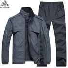 Мужской спортивный костюм, куртка + штаны, спортивный костюм из 2 предметов, теплый, спортивный костюм, размеры L  5XL, для зимы