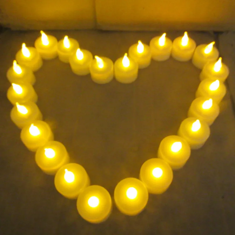 24pcs LED Candles Warm White Led Flameless Battery Operated Moving Artificial Tea Light for Wedding Anniversary Party |