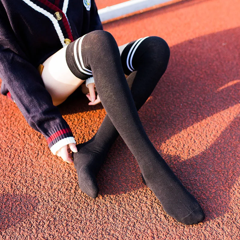 Новинка 2020 женские гольфы длинные носки удлиненные в полоску японском
