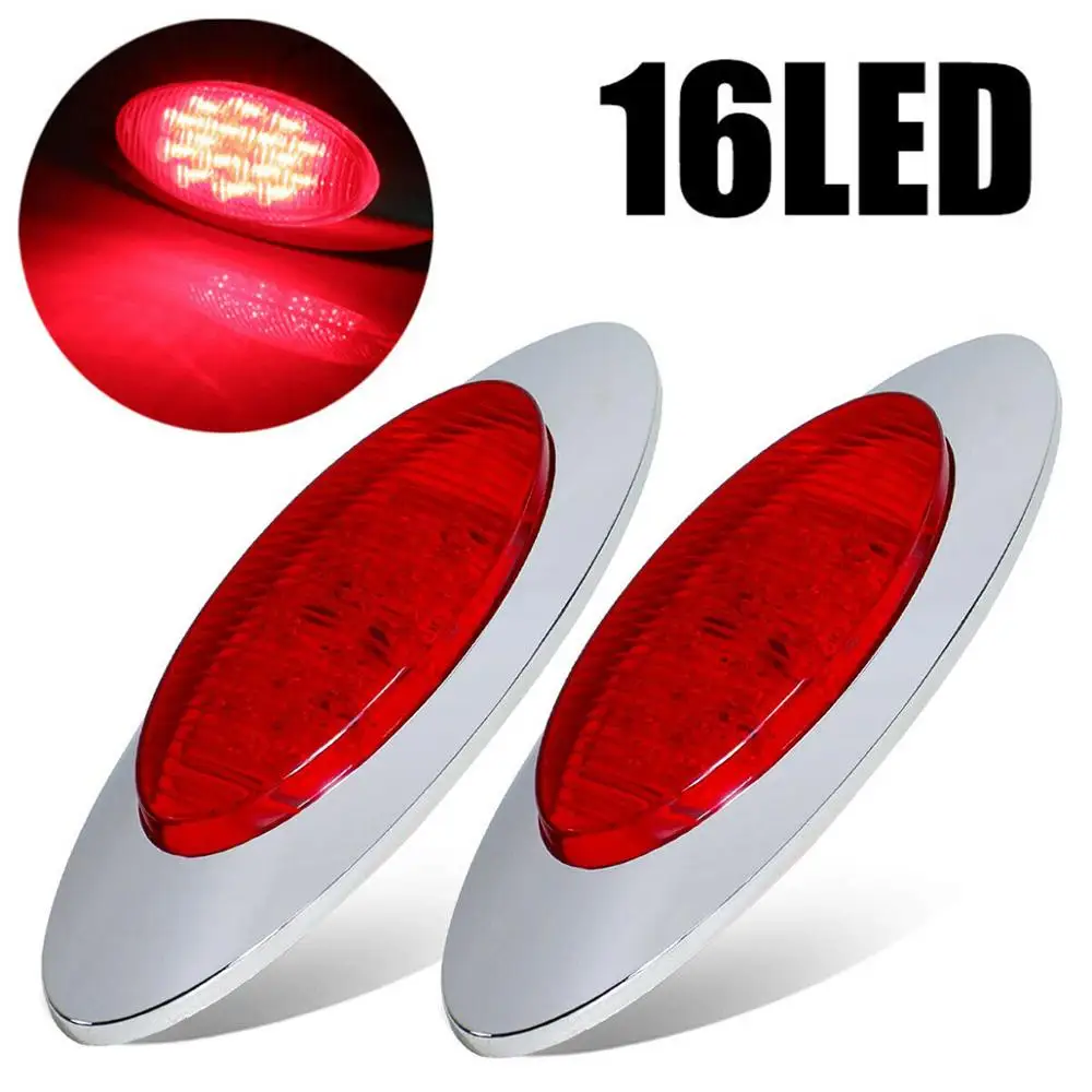 

2 предмета в комплекте, красный, бортовой светильник s 16LED 6,5 "грузовик с прицепом светильник s Водонепроницаемый Овальный габаритный светиль...