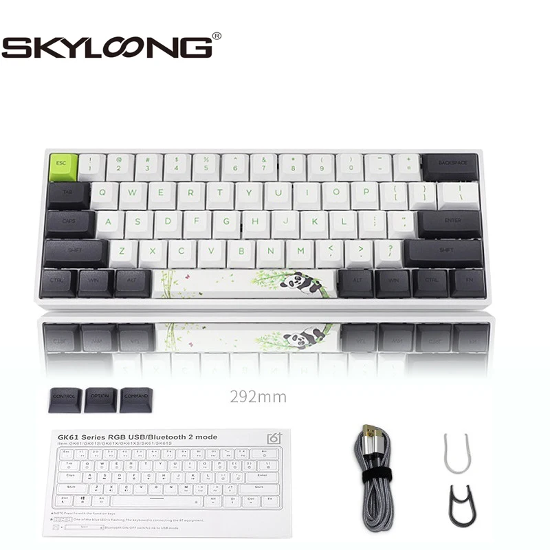 

Механическая клавиатура Skyloong SK61S Panda с Bluetooth, клавиатура с RGB подсветкой PBT, клавишная клавиатура с горячей заменой, эргономичная клавиатура ...