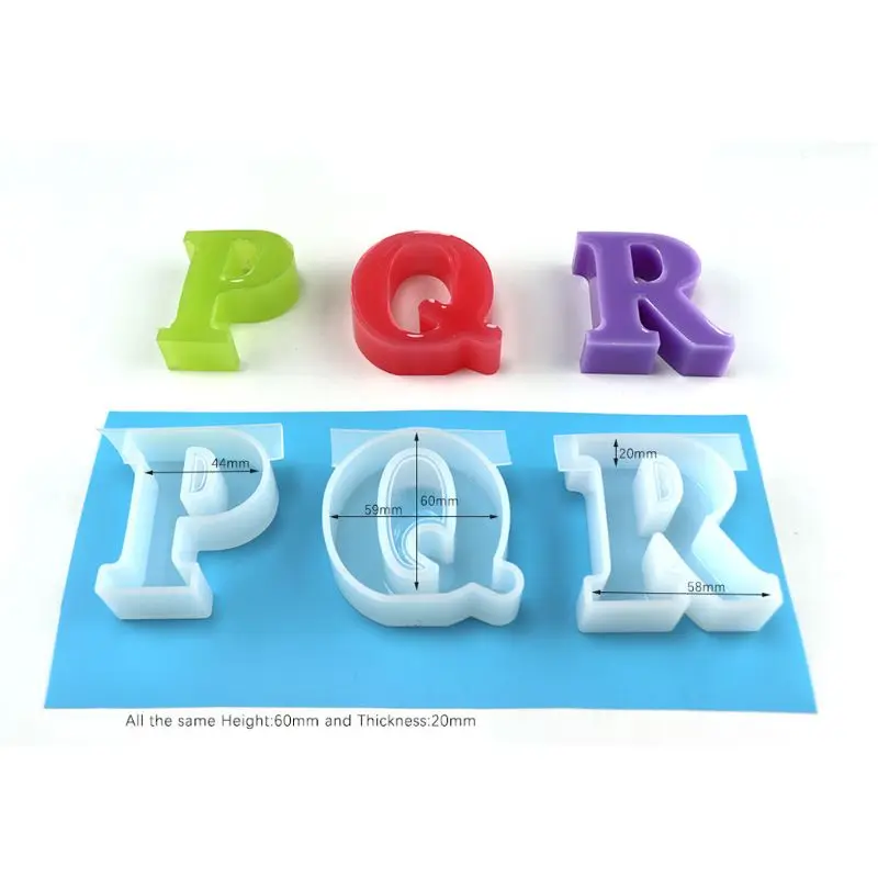 

6cm/2.4\" Large English Letter Handmade Silicone Resin Casting Word Sign Molds H37C