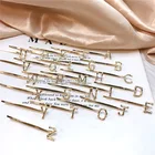 26 букв имя металл заколки для волос ручки Золото Цвет металлические буквы имя заколка для волос заколки для девочек заколки Kawaii аксессуары
