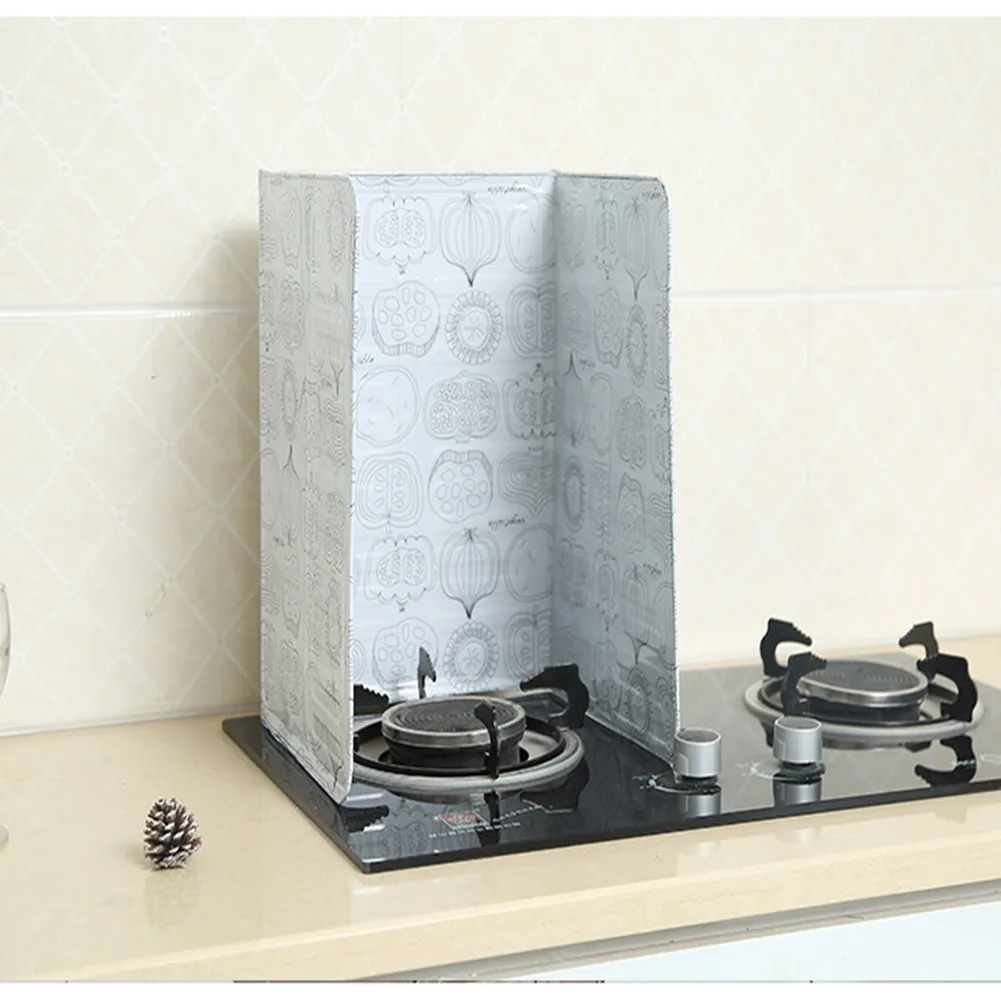 

Anti-Splash Shield baffle gas stove cooking aluminum foil oil splash guard kitchen use folding protection