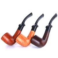 tobacco smoking briar pipe smooth finished 9mm filter small bent pipe shape l220 special offer free shipping