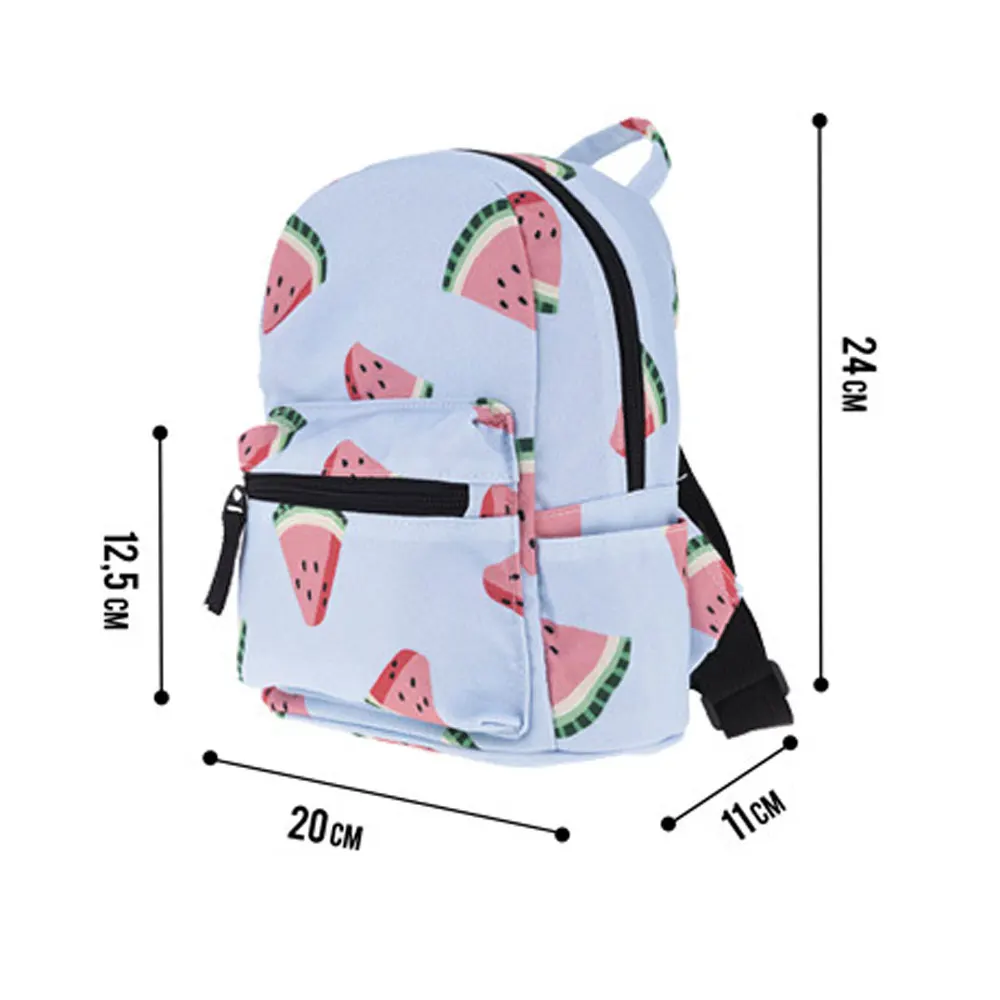 Summer Watermelon Print Women Backpack Mini Cute Cartoon School Bag For Girl And Boy 1-5 Grade Small Backpack Travel Bag
