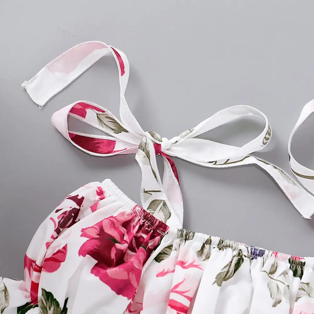 Новинка лета 2020 наряды для маленьких девочек топ с открытыми плечами и большим