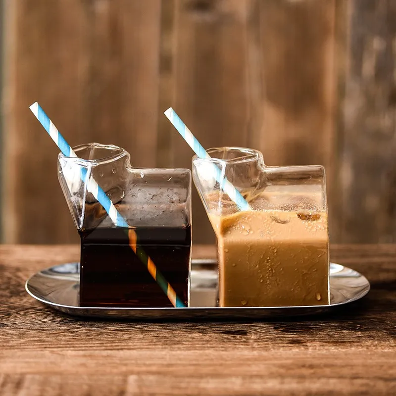 Стеклянная чашка для молока банка микроволновой печи экспорт стеклянная коробка