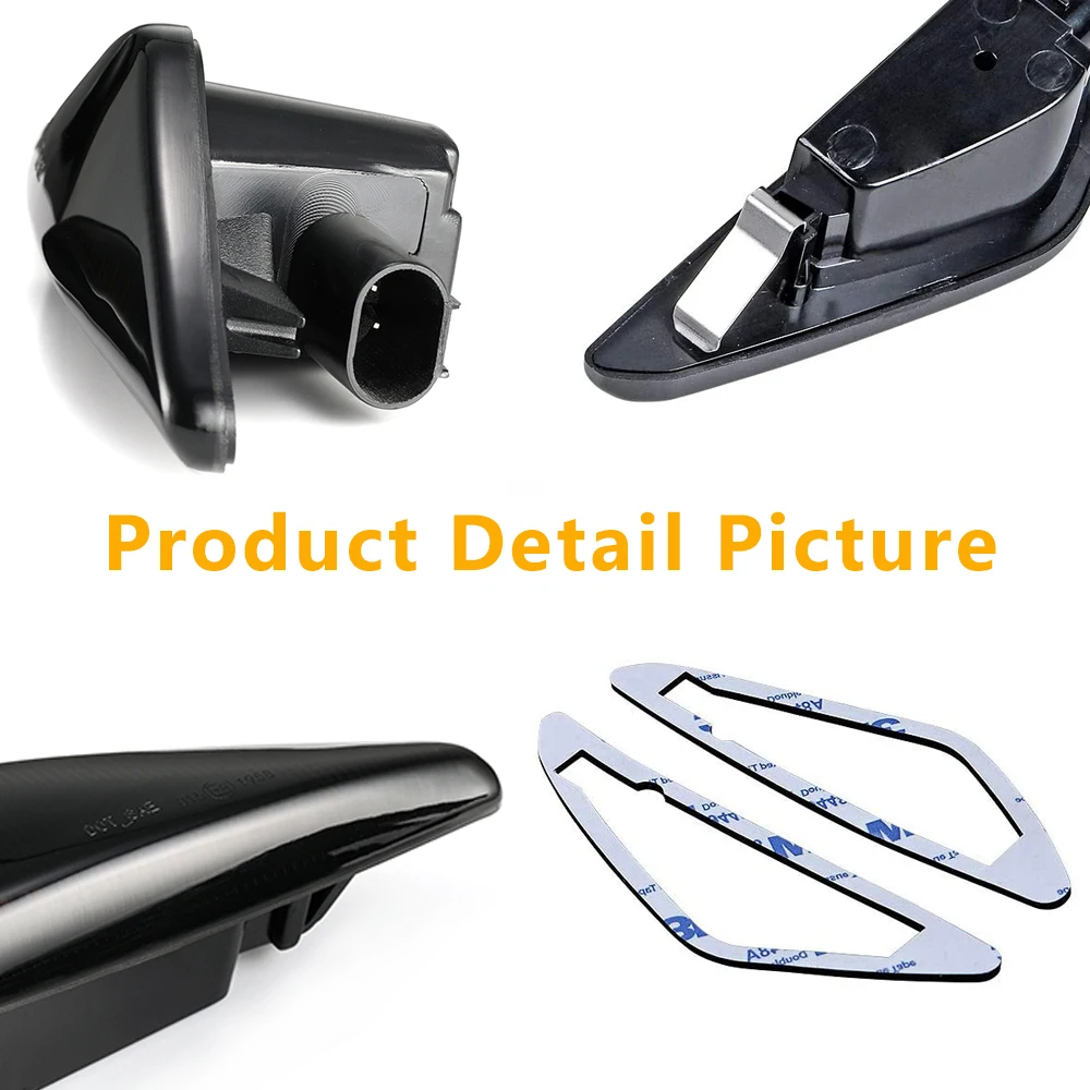 Последовательный мигающий светодиодный указатель поворота 2 шт. боковые