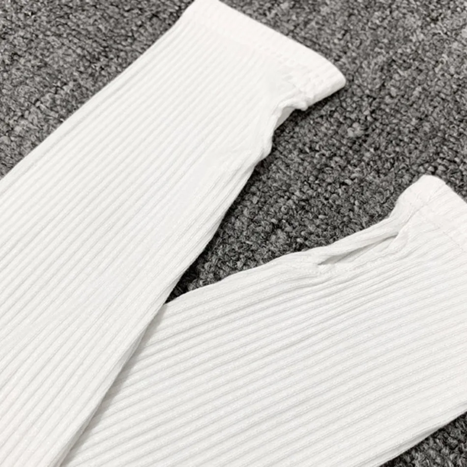 

Ailigou Fashion Cotton Rib Jumpsuit Night Collar Front Zipper Snow White Elastic Long Sleeve Thumb Hole Cuff Casual Jumpsuit