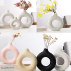 Круглая керамическая ваза в скандинавском стиле с отверстиями, пончики, цветочные аксессуары, аксессуары для офиса, рабочего стола, гостиной, интерьерный декор, подарок