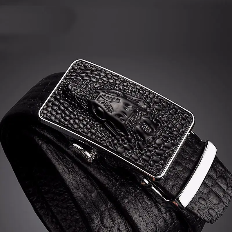 Ремень мужской из натуральной воловьей кожи с автоматической пряжкой NS48 |