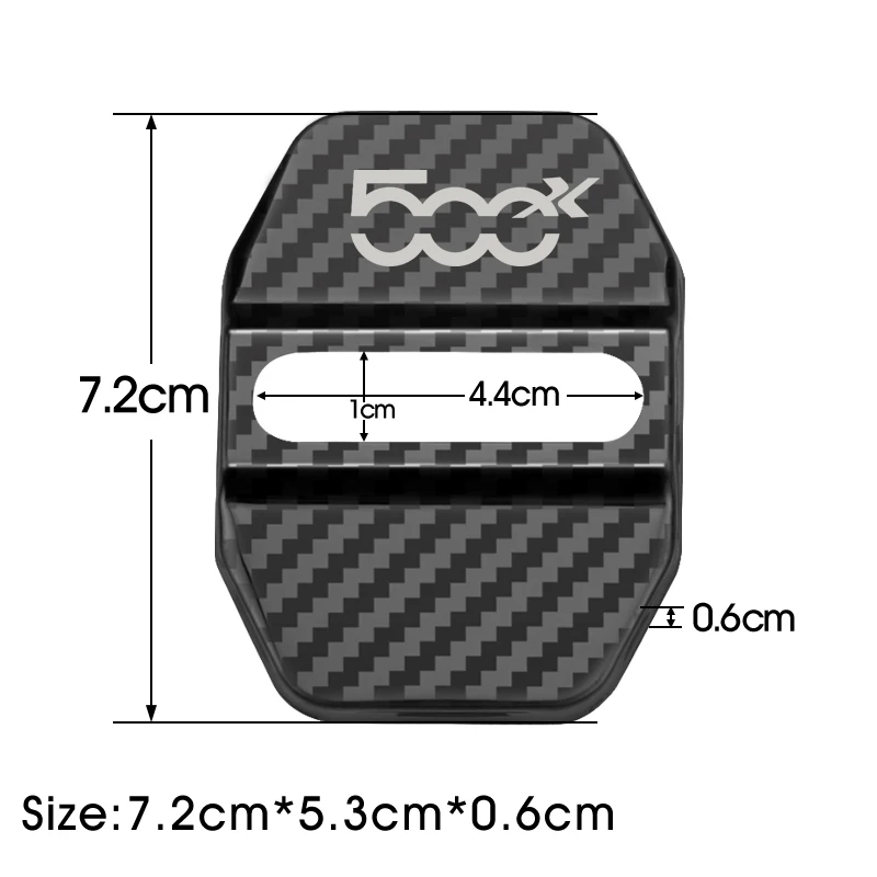 4 шт. защитный чехол из углеродного волокна для автомобильного замка двери fiat 500X