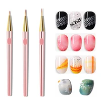 3pcs nail art liner brushes uv gel painting acrylic nail design nylon brush pen salon home diy nail art manicure pedicure use