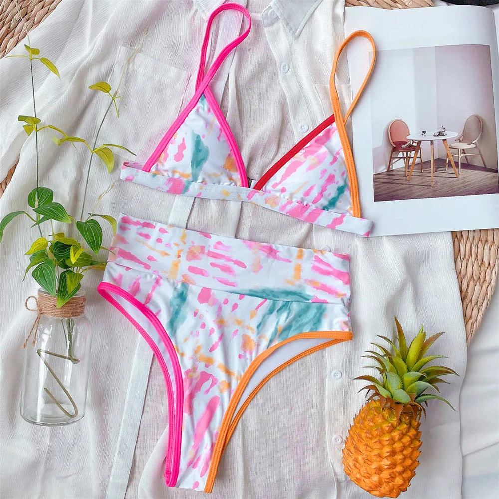 

Print High Waist Bikini 2020 Female Push Up Swimsuit Women Swimwear Two-pieces Bikini set Bather Bathing Suit Swim Lady