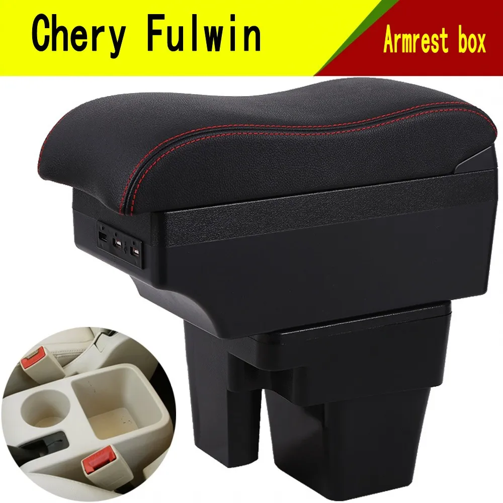 

For Chery Fulwin Armrest Box Arm Elbow Rest Central Console Storage Car Accessories Interior with USB Cup Holde LED