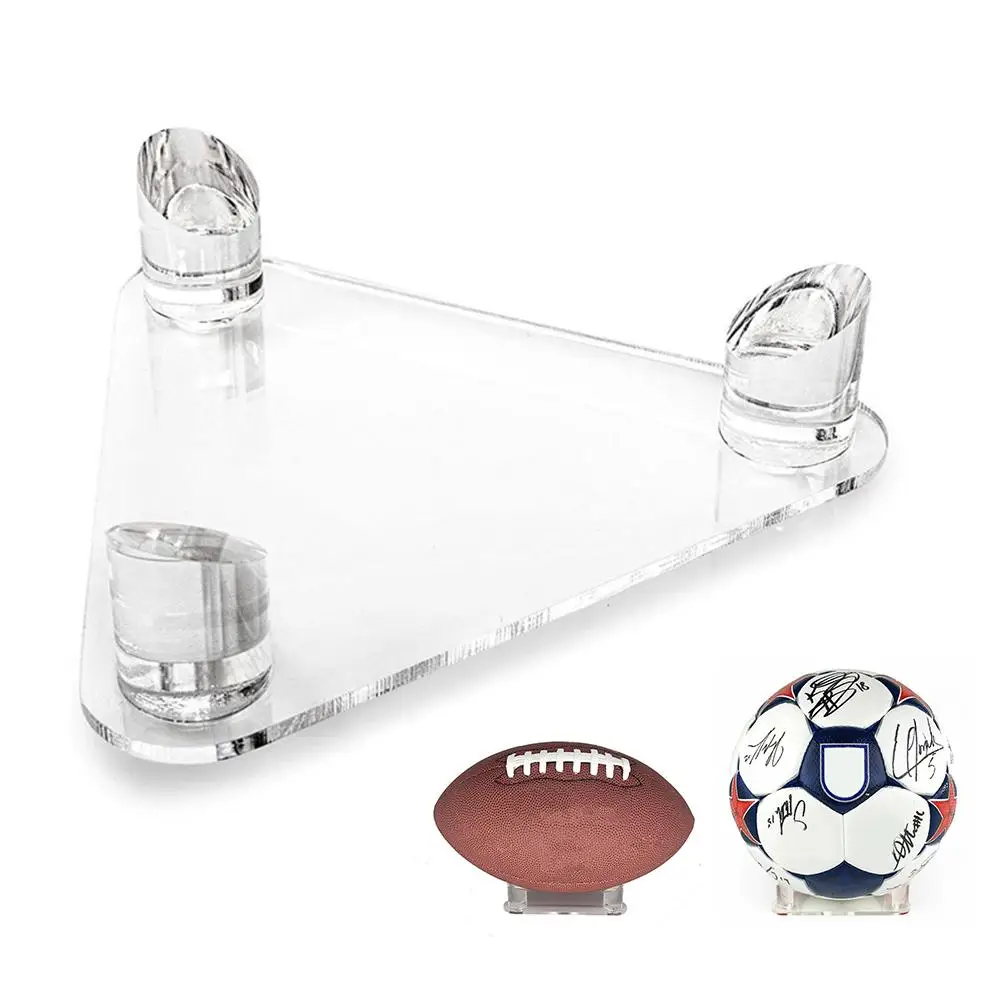 

Deluxe Acrylic Ball Stand Acrylic Triangle Display Stand Holder For Footballs Basketballs Volleyball For Home Decor