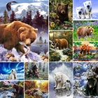Набор для вышивки стразами 5D сделай сам, полноразмерная мозаика с изображением животных Медведь, Набор для вышивки крестиком, украшение для подарка