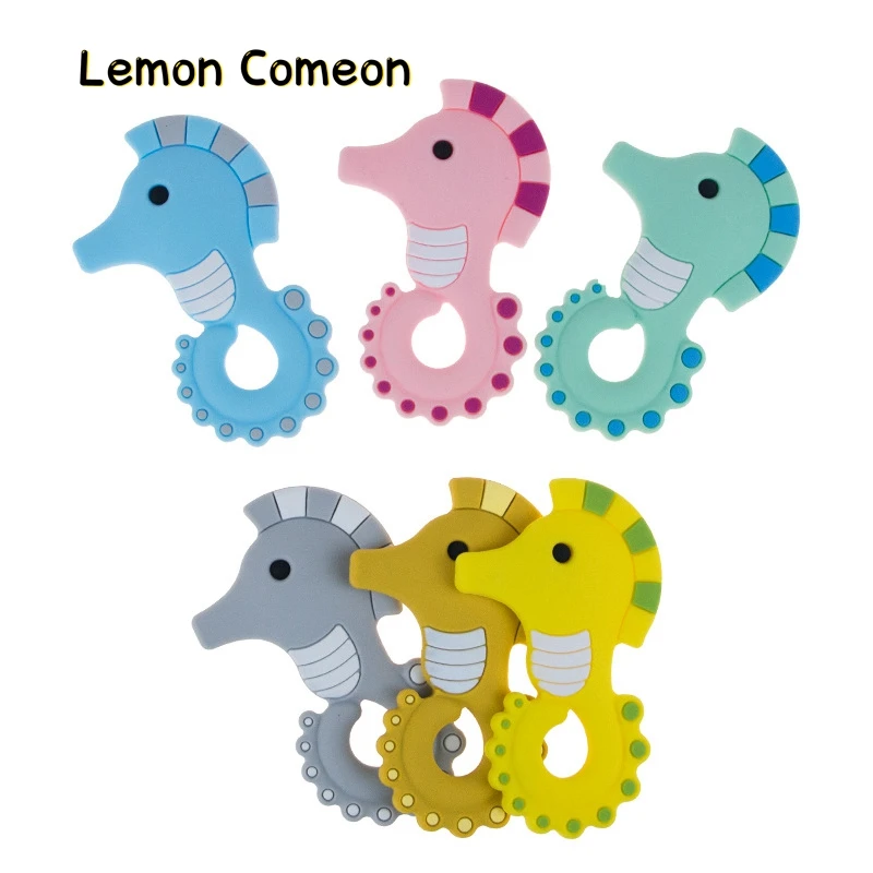 

5Pcs/10Pcs Hippocampus Baby Teether Rodent Silicone Teething Toys Chewable Cartoon Animal Shape Safety Baby Product Nursing Gift