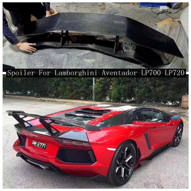 

Real Carbon Fiber Rear Trunk Lip Spoiler Wing Fits For Lamborghini Aventador LP700 LP720 2010-2016