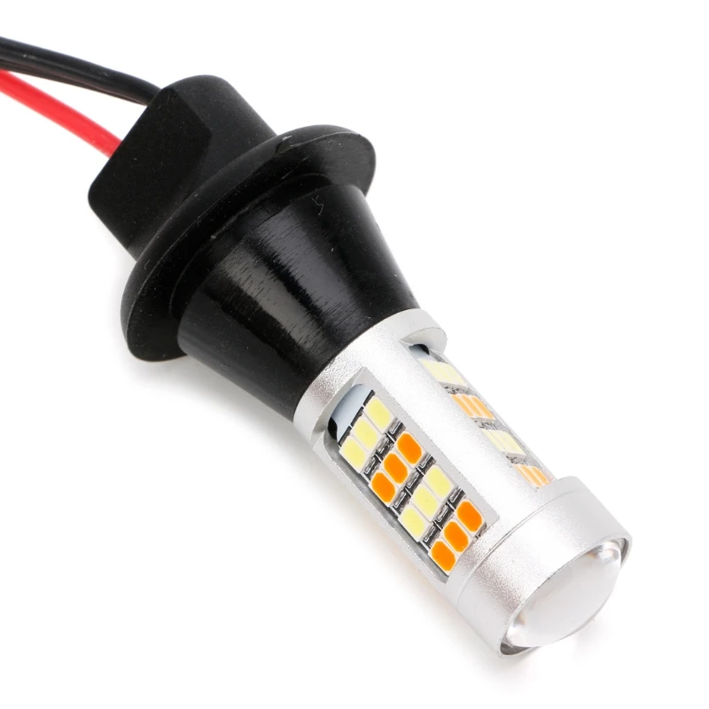 

2Pcs 50W 7440 T20 42-LED 2835 Dual-Color Switchback LED DRL Turn Signal Light Kit