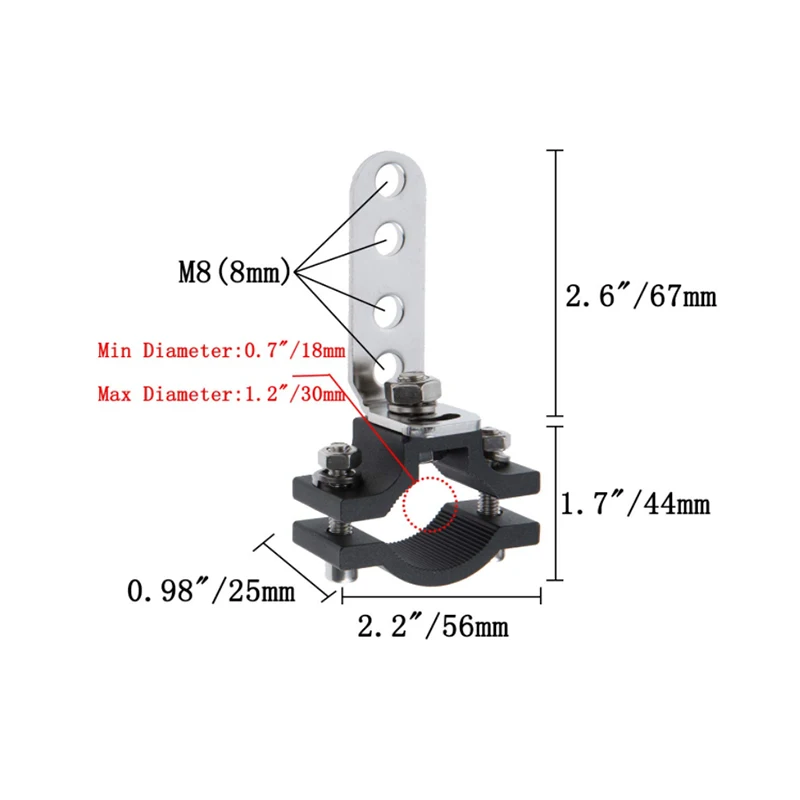 Мото Аксессуары светодиодный светильник кронштейн зажим бык бар налобный фонарь