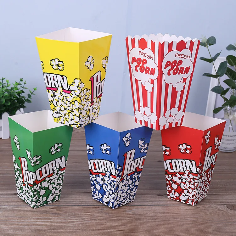 

12Pcs/lot popcorn box Hollywood movie snack candy popcorn bucket gift box party accessories birthday party supplies
